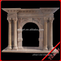 French Style Carved Marble Stone Fireplace Mantel